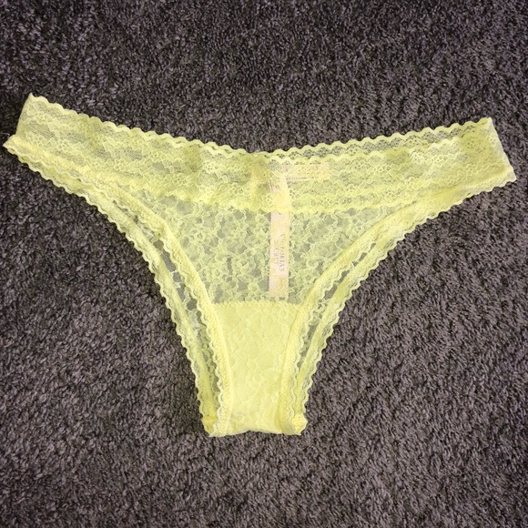 X-Small Victoria/'s Secret Lace Bright Yellow Bikini ~ Hiphugger